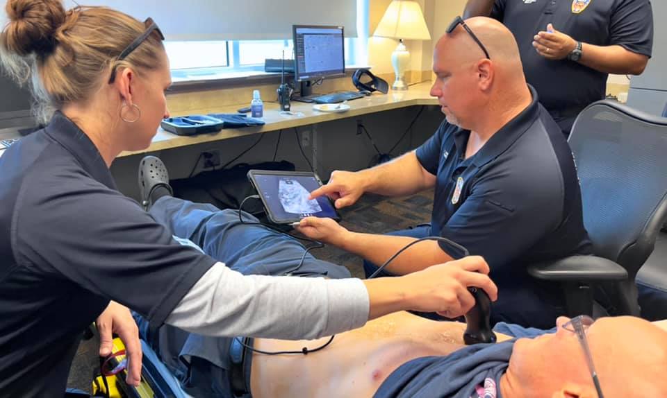 "Our EMS crew were training on ultrasound equipment. This includes a FAST exam which covers liver, kidneys, bladder, spleen, heart and lungs. This will help crews to determine possible internal injuries during an emergency. #ButterflyiQ"

 <a href="/HCESD48/">Harris County ESD 48</a>