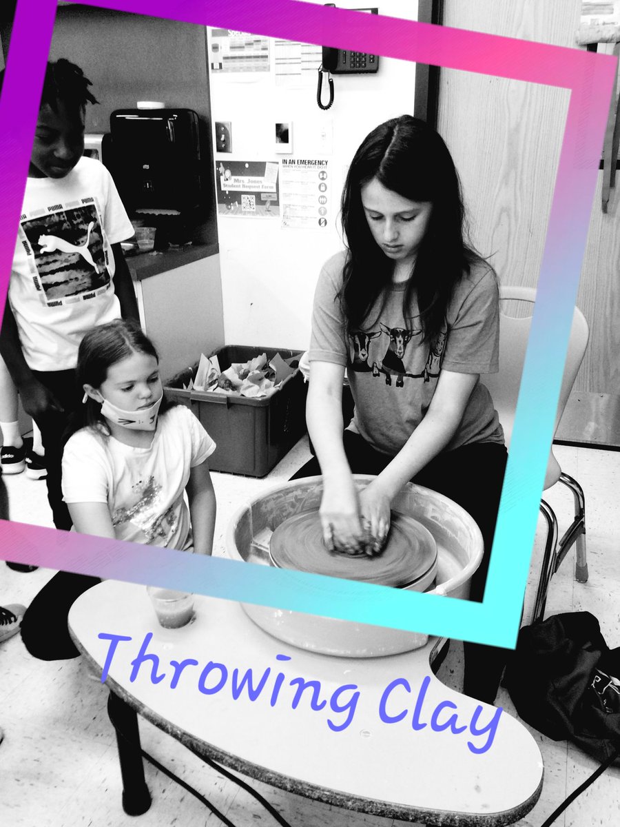 Check out these pro ceramic artists learning to throw clay in 4th grade today! <a href="/McNeilElem/">McNeil Elementary</a>