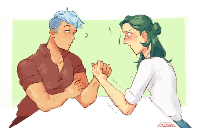 [ casphardt, fe3h, fire emblem, caspar von bergliez, linhardt von hevring ]

"Brute strength alone doesn't decide a fight, you know?" 