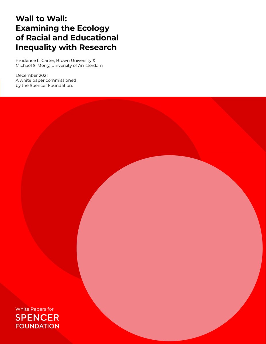 Check out the latest in our Dimensions of Racial Equity series! In this white paper, @prudencelcarter  and Michael Merry focus on the kinds of inequalities of opportunity that matter within the educational domain. bit.ly/3OjAcMN