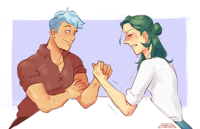 [ casphardt, fe3h, fire emblem, caspar von bergliez, linhardt von hevring ]

"Brute strength alone doesn't decide a fight, you know?" 