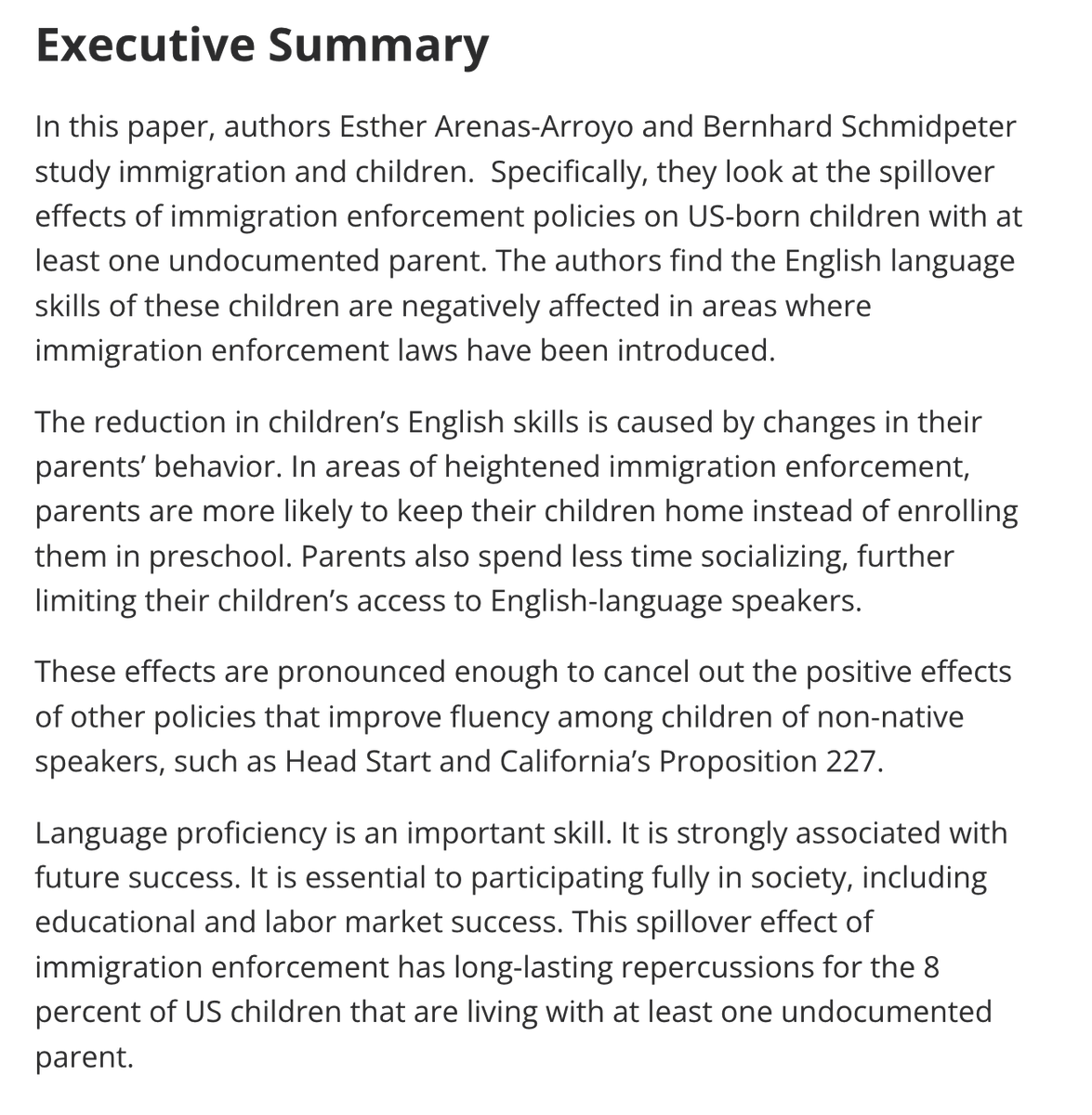 smithtjosh's tweet photo. 🚨New research by @e_arenasarroyo and @BernhardEcon out today from @cgousu!

Heavy-handed immigration enforcement reduces integration by reducing English skills. https://t.co/xF0iuBO62I