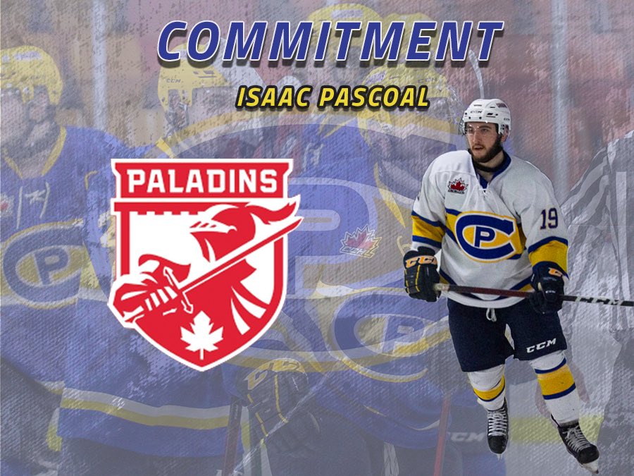 COMMITMENT! We are proud to announce 01 Forward Isaac Pascoal will be continuing his hockey career and pursuing an education with <a href="/RMCMensHockey/">RMC Paladins Hockey</a> of <a href="/USPORTSca/">U SPORTS</a> . Congrats Isaac, thank you for your time in CP and best of luck with RMC!