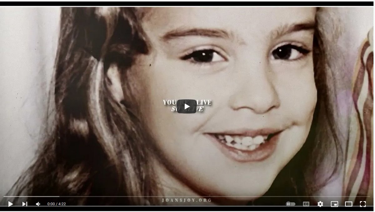 A special young person made this video on Joan's Anniversary youtu.be/-emM7blr394