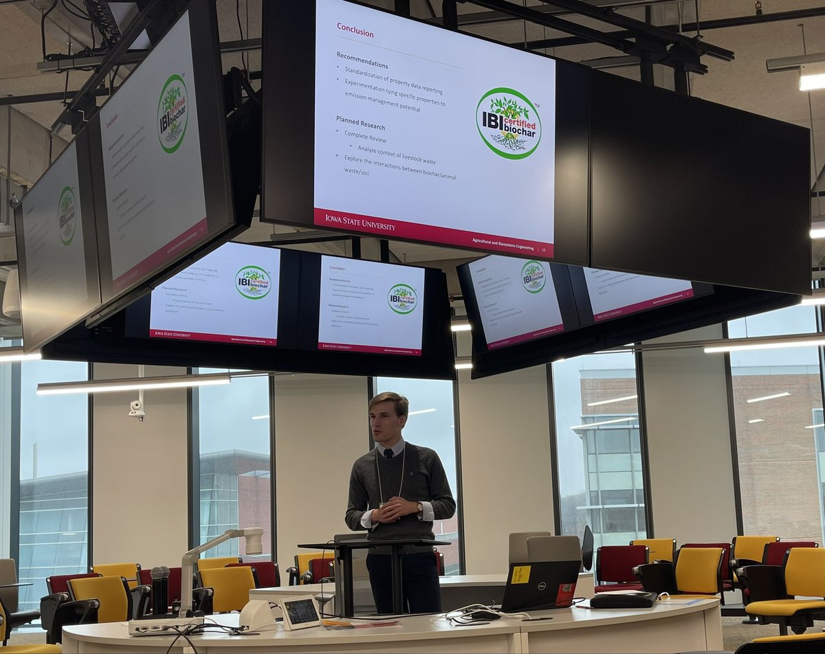 Sam presents #biochar research at the 16th Symposium on Undergraduate Research and Creative Expression <a href="/ISUHonors/">Iowa State Honors</a>, Student Innovation Center.