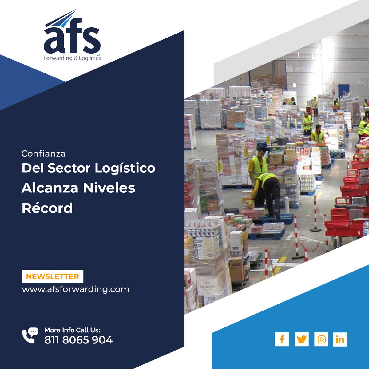 • AFS Newsletter
• "Confianza del sector logístico alcanza niveles récord"

• Entra al enlace oficial para leer la nota completa:
rb.gy/vfajdd

#PuertosMexicanos
#asfforwardingandlogistics #agenciaaduanalmonterrey