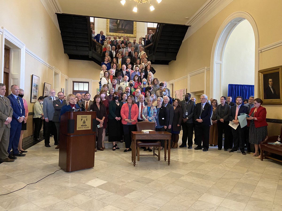 . <a href="/GovJanetMills/">Governor Janet Mills</a> is getting ready to sign the states supplemental budget with dozens of her supporters looking on #NEWSCENTERmaine