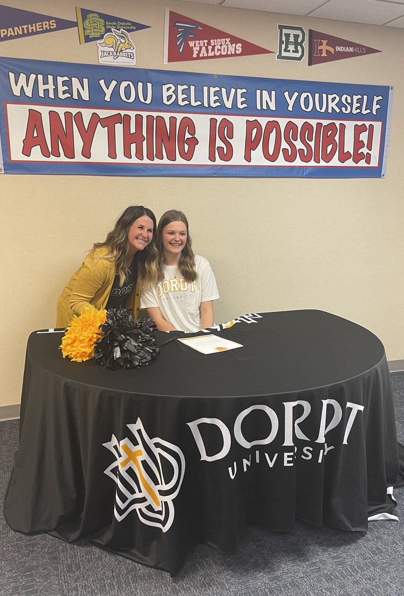 Congrats to Addi P for continuing her education and dancing at Dordt next year! #westsioux