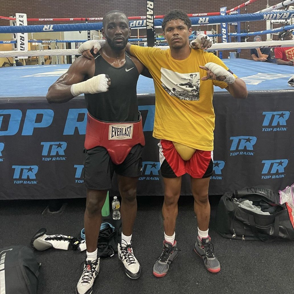 Shakur Stevenson sparring with Terence Crawford ahead of his fight with  Oscar Valdez on April 30th…