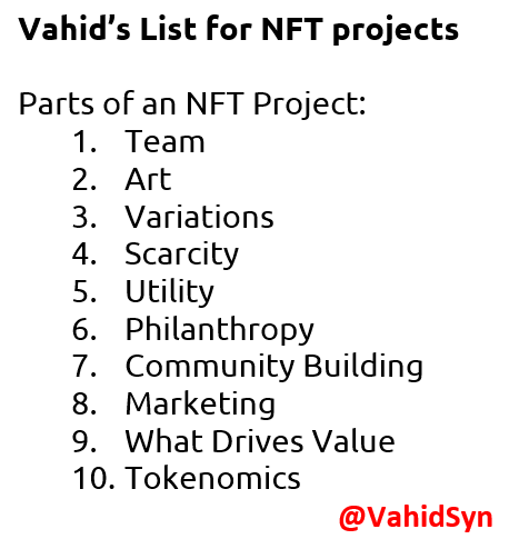 This is my #list on what to #look for when you check #nft project. 

1. Short term #flip

2. #Long Term Holder (#Utility Driven?)

Check the #Education #Hub on Entrepreneurship.io