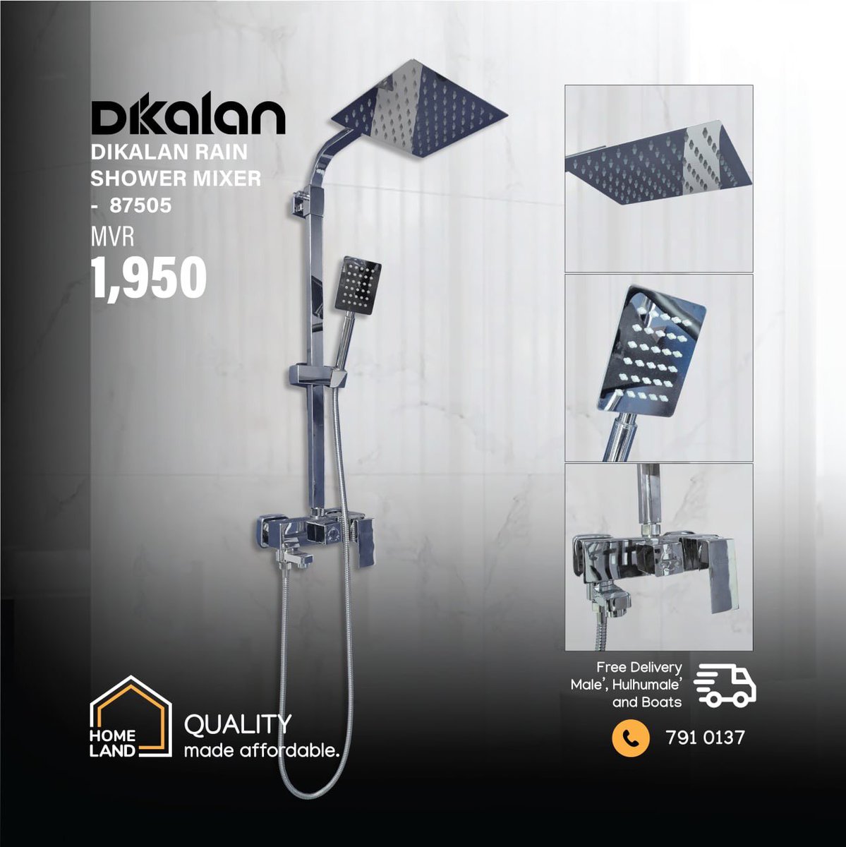 HomelandMv's tweet photo. Selection of Dikaln Shower Sets. Available for instant Purchase.
Delivery with Malé, Hulhumale’ and Boats. Call us at 7910137.
#homelandmv #maldives #showerset #dikaln https://t.co/F8LzLr6pzk