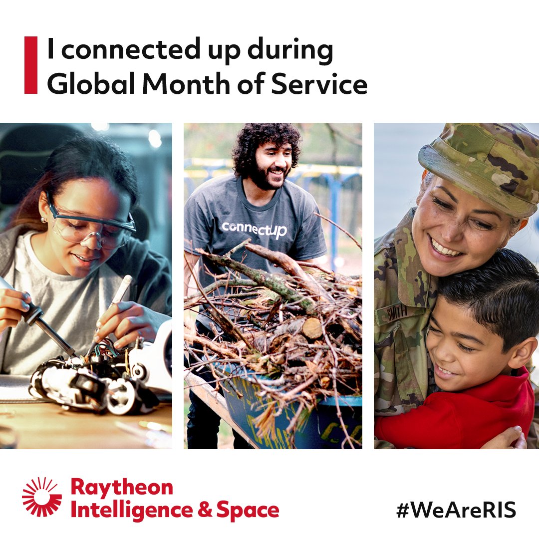April is <a href="/RaytheonIntel/">Raytheon Intelligence & Space</a>'s Global Month of Service, marking a vital opportunity to reinvigorate our commitment to causes like advancing lifelong learning, supporting military families and #veterans, and lifting up the communities where we live and work.
#WeAreRIS