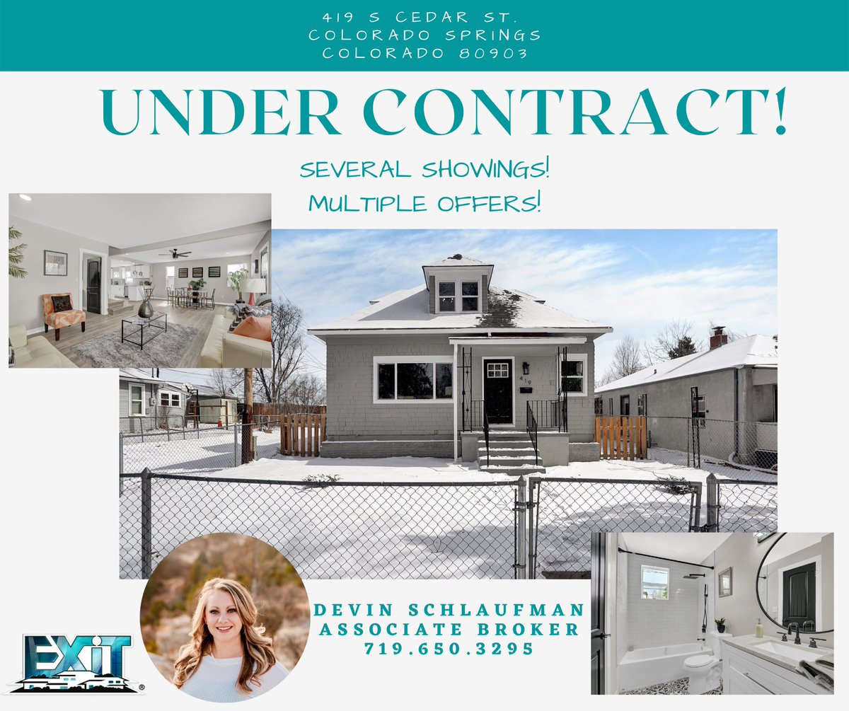 DevinSchlaufman's tweet photo. UNDER CONTRACT!  After several showings and multiple offers this charming 3 🛏️  2🛁 2🚘️ home is under contract! 
#realestatewithdevin #cosrealtor #icanhelpyoutoo https://t.co/LEe7O5tNgM
