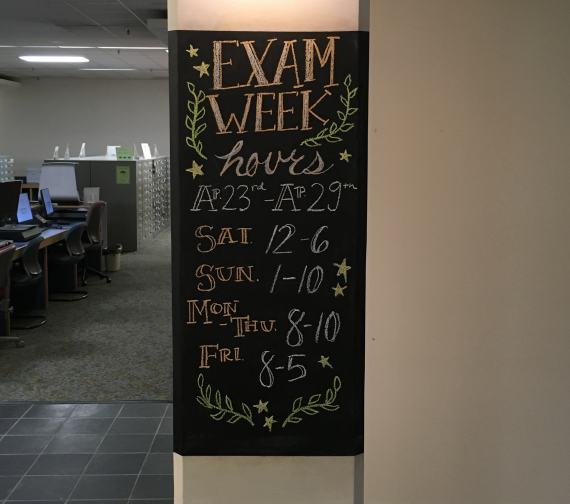 simpsonlibrary's tweet photo. @MaryWash We will be open longer hours and extra days for #Finals week (4/23-4/29).  Please stop by and see how we can help. https://t.co/mMkvNT22T6