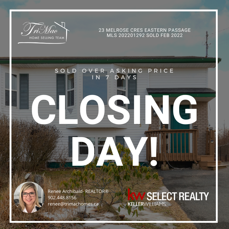 Congratulations to our latest Seller who closed on her property today!! Thank you for trusting Renee and the TriMac Home Selling Team!! 

#sold #closingday #easternpassage #novascotia #dartmouth #halifax #nsrealestate #realestate #realtorrenee #celebrate