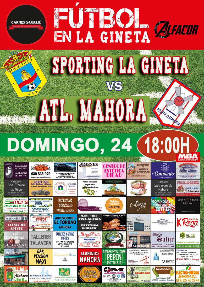 👏 28º JORNADA 👏
🆚 @sportingdelagineta 
🗓 24-04-2022
⏰ 18:00
🏟 San Martín (La Gineta, Albacete)

#VolverAEmpezar #SomosMolino