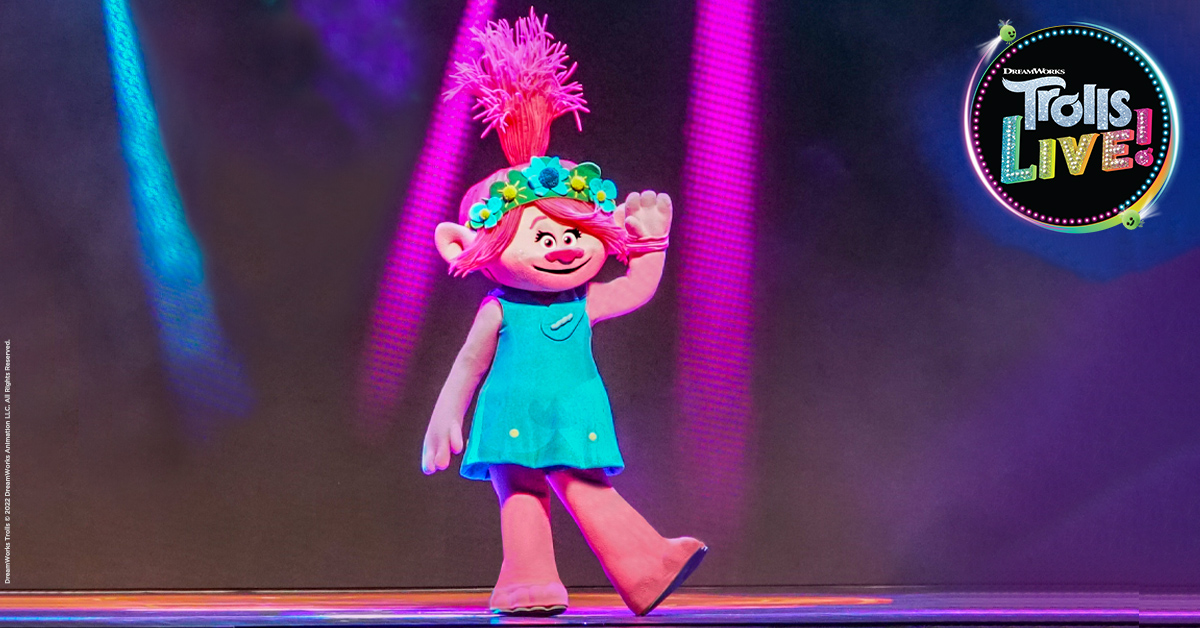 Join Poppy at Trolls LIVE! A Trolls-tastic in person event filled with music, dance, and adventure!🎶  <a href="/Trolls/">DreamWorks Trolls</a>