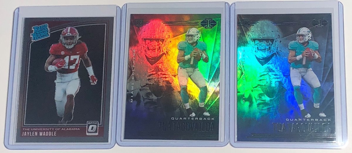 Excited to share the latest addition to my #etsy shop: Jaylen Waddle 2021 Optic Donruss Chronicles Rated Rookie Draft Picks Tua Tagovailoa 2020 Holo Illusions Rookie Cards Miami Dolphins Crimson https://t.co/S9w96fSbfU #tuatagovailoa #rookies #rookiecards #panini #nfl https://t.co/BuF1J9XEEF