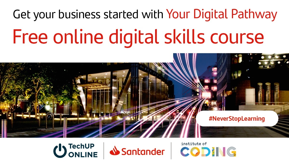 Thinking about starting a business, but need to polish up on your digital skills?📱💻

👩‍💻Learn for FREE and at your own pace with Your Digital Pathway. A new online course in partnership with <a href="/IoCoding/">Institute of Coding</a> <a href="/TechUpWomen/">TechUPWomen</a> &amp; <a href="/santanderuk/">Santander UK</a>.

➡️ orlo.uk/jnrMg #NeverStopLearning