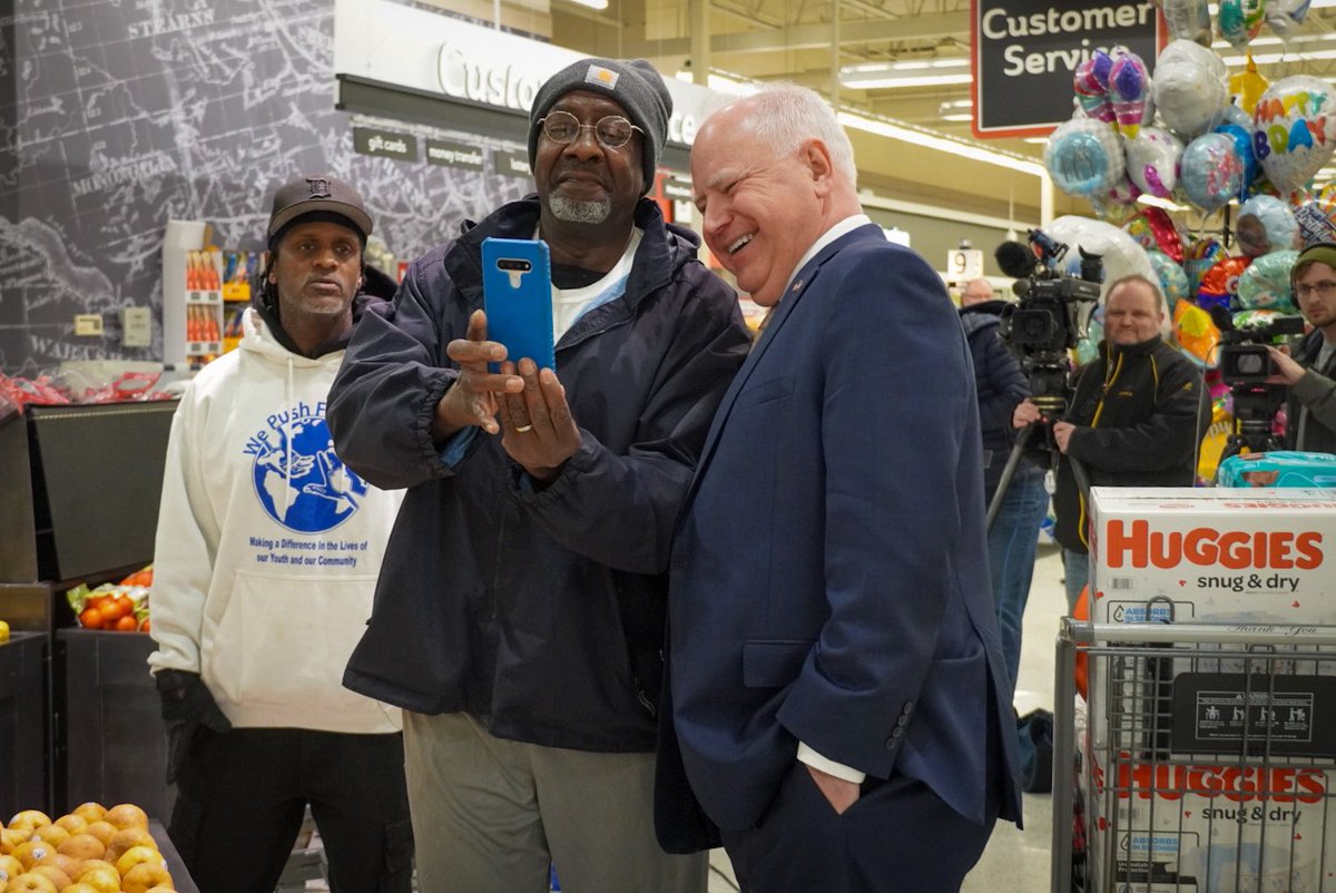 GovTimWalz's tweet photo. Let’s use our historic surplus to send checks to Minnesotans and help them pay for things like groceries or diapers. https://t.co/S28a6lw0z5