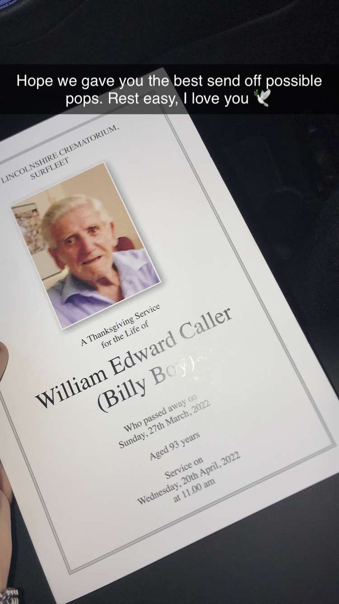 CaIIerr's tweet image. Rest easy pops, I love you 🕊