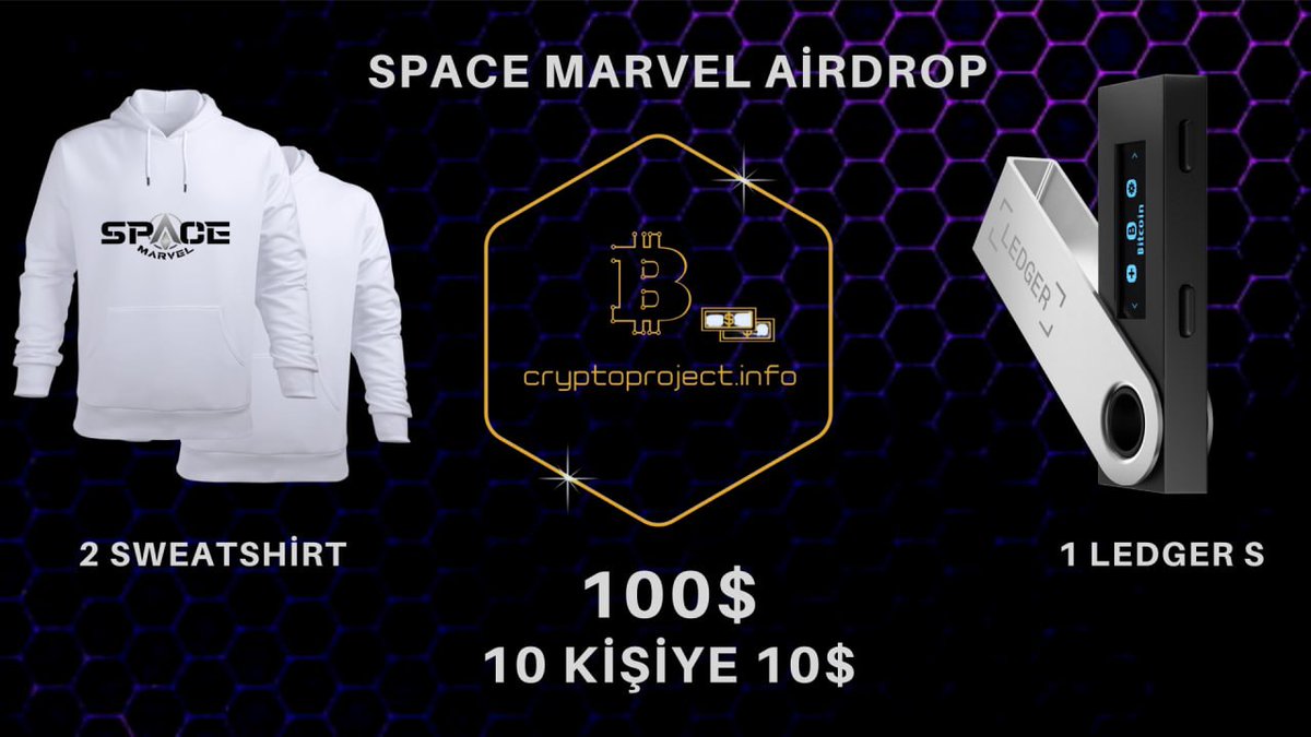 🏅 BÜYÜK ÖDÜLLÜ🏅
🔥 SPACE MARVEL AİRDROP 🔥

💎1 KİŞİYE  LEDGER S💎
💎2 KİŞİYE SWEATSHİRT💎
💎10 KİŞİYE 10 $ -- TOPLAM 100$💎

🗓 SONUÇLAR 4 MAYIS'TA AÇIKLANACAK
💰Dağıtım : 10 MAYIS  ❤️

⬇️Nasıl Katılırım⬇️ 

giv.gg/HushmL