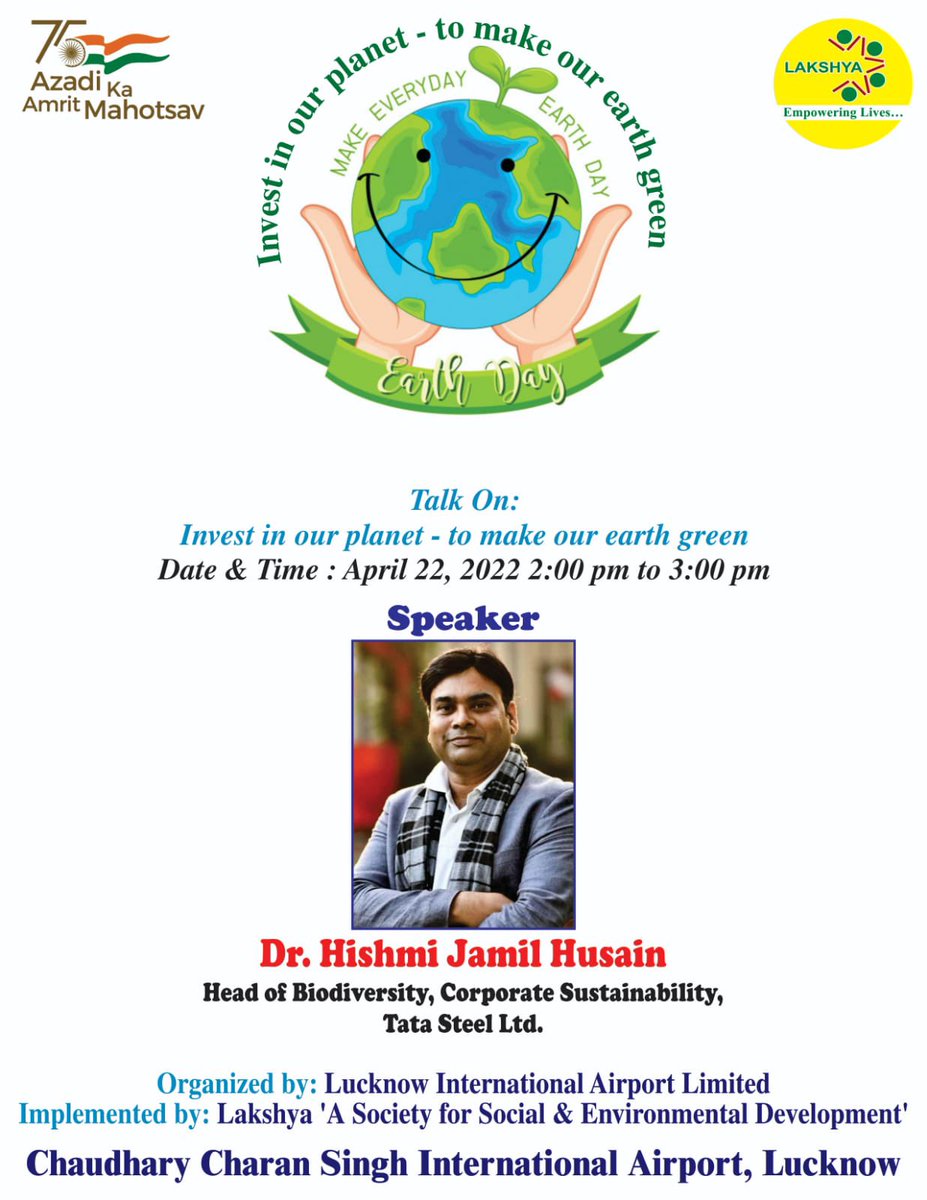 Lakshya_society's tweet photo. Plz join with us on 22nd April 2022 .
#EarthDay2022 @lkoairport @vikas1152 @PMOIndia @AdaniFoundation @gautam_adani  @AdaniOnline  @AAI_Official @DelhiAirport @AaiHindon @aaiblgairport @LinesAirport @IndiGo6E @goairtravels @airvistara @united https://t.co/wUQQcR7VwK