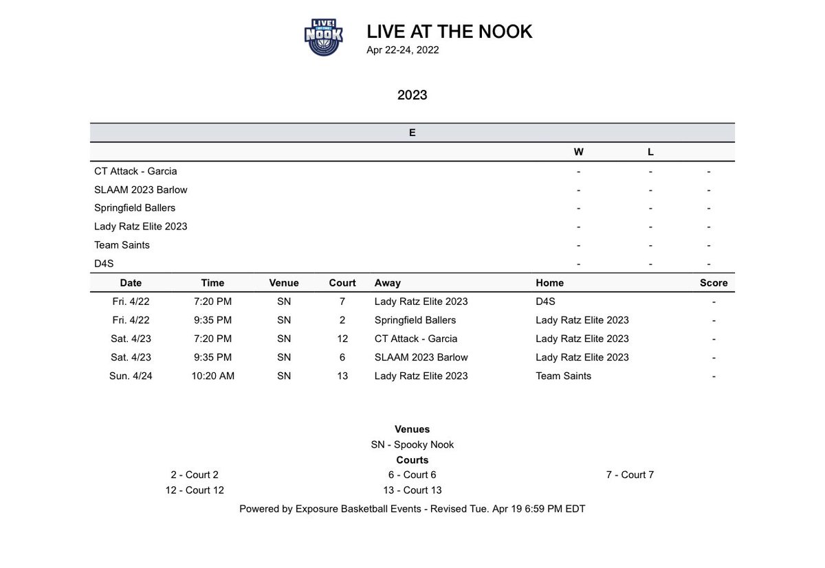 Finalized schedule for this weekend’s <a href="/SelectEventsBB/">Select Events Basketball</a> tournament at Spooky Nook! Can’t wait to compete in front of y’all 🙌🏽