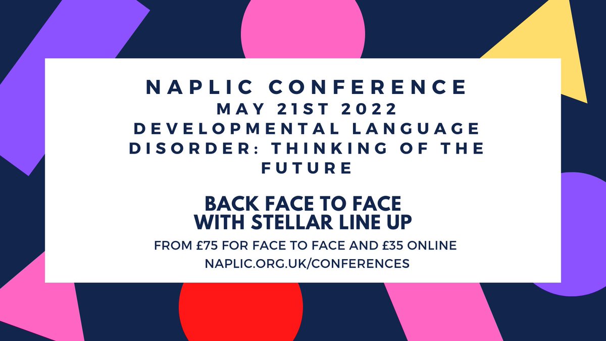 The UK's biggest #DevLangDis conference is fast approaching. Join us at #NAPLIC22. Face to face and online. Check it out naplic.org.uk/conferences