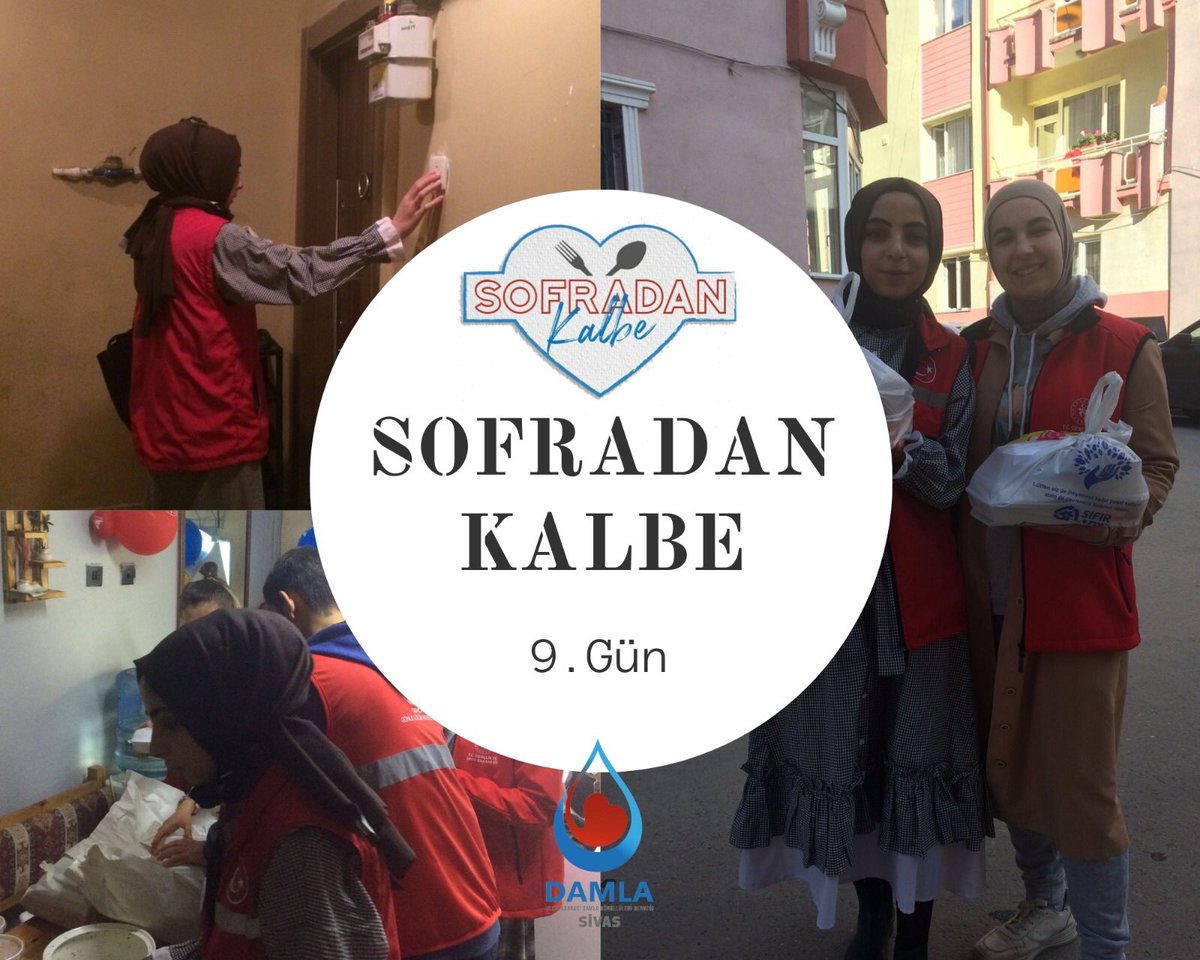 Sofradan Kalbe 9.gününü tamamladı. Emek veren gönüldaşlarımıza çokça teşekkürler.
.
<a href="/DamlaVolunteers/">Uluslararası Damla Gönüllüleri</a> 
<a href="/gonullufed/">Gönüllülük Federasyonu</a> 
<a href="/kasapoglu/">Dr. Mehmet Kasapoğlu</a> 
<a href="/gencliksporbak/">Gençlik ve Spor Bakanlığı 🇹🇷</a> 
.
#baharaaçangönüller #sofradankalbe