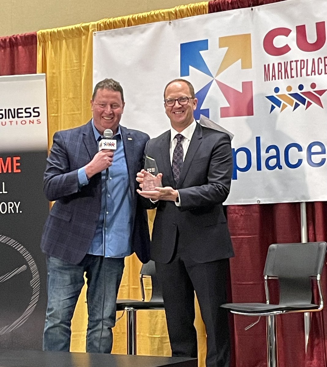 eltropy_inc's tweet photo. And the winner is......Eltropy! Dave Norton accepted our award for winning the first ever Cyber Showcase at this year's CCUA Conference. 

#CCUA #CCUACybershowcase #creditunionmovement #wegetthemessage https://t.co/IMI6gfJQGM