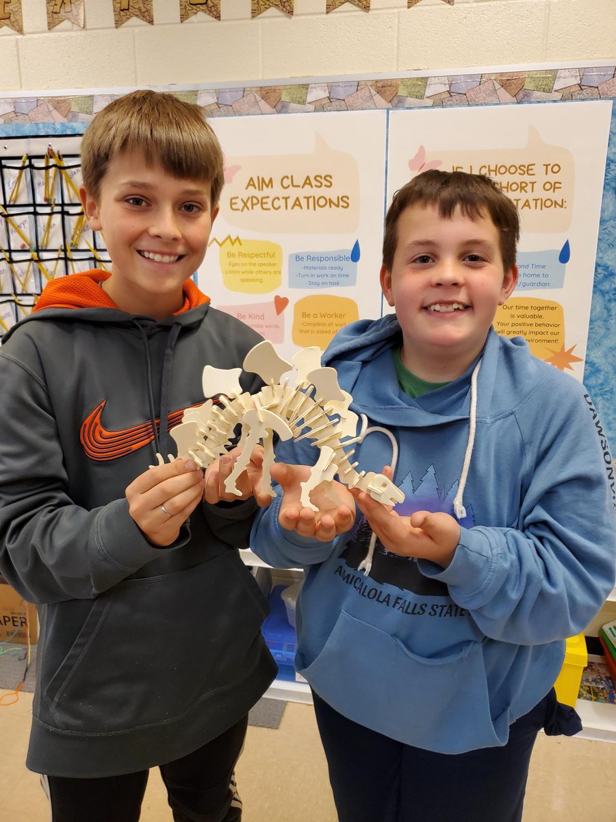 These 4th grade students worked with a LOT of small wooden pieces to create a stegosaurus. Great job! <a href="/KnoxESKnights/">Knox ES Knights</a> <a href="/CherokeeSchools/">Cherokee Co. Schools</a>
