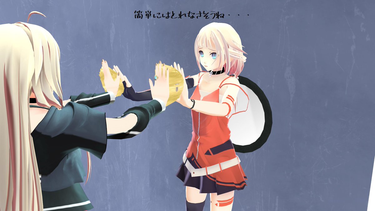 sugar_corn711's tweet photo. お久しぶりに投稿　#粘着拘束 
謎の脱出ゲームに参加させられたIAちゃんとONEちゃん。
お互いの両足に枷がはめられており、南京錠を外せば解放できる。
またお互いのてのひらが合わさるように粘着物質で拘束されており、その粘着物質の中に鍵が入っている。 https://t.co/T6zhwwcQZI