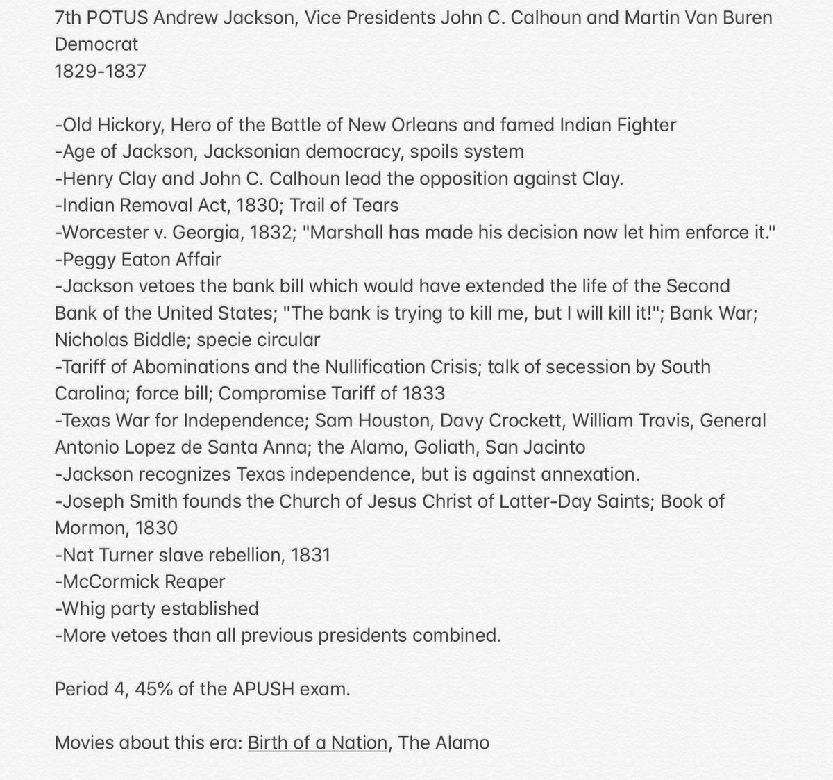 epic1787's tweet image. Tick..tick..tick...Time Matters! And today we are #16DaysandCounting ! APUSH22 today&apos;s #TopTen jumps to Andrew Jackson! Love &apos;im or hate &apos;im..he&apos;s part of the list! #Drive4Five