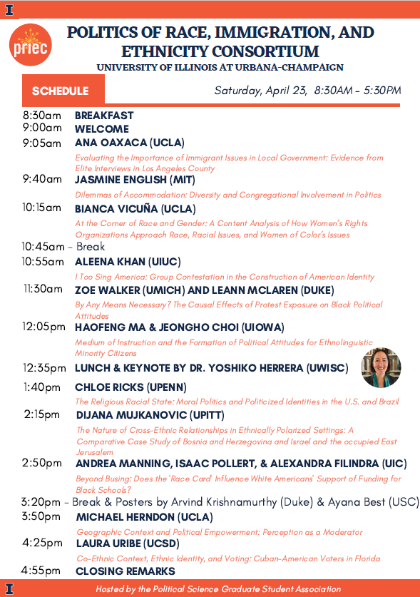 WeArePRIEC's tweet photo. ANNOUNCEMENT: We are delighted to share the program details for the upcoming #UIUCPRIEC, a hybrid meeting beginning Saturday, April 23 at 8:30am Central Time Zone (Chicago, Illinois, USA). Register here https://t.co/WBxzJZYEcR https://t.co/waIlab5Uzu