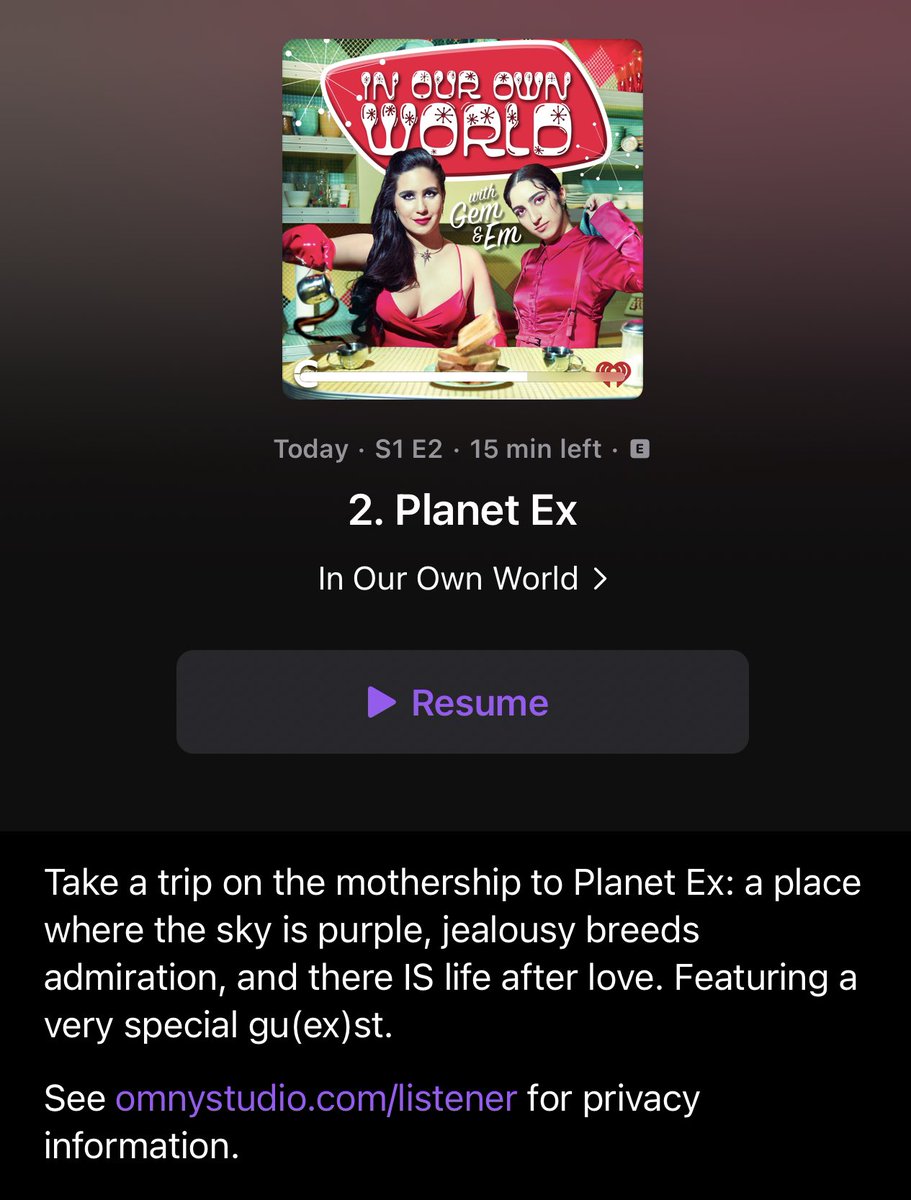 CaraEMcCarthy's tweet image. So stoked to have been a guest on In Our Own World podcast chatting about navigating friendships with your exes! @holagemeny @Emily_Estefan