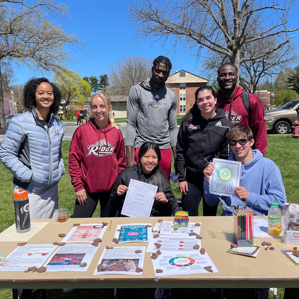 RiderSaac's tweet photo. SAAC had a great time raising awareness for mental health at #StompOutTheStigma today with @ridersportsmed ! @RIDERATHLETICS https://t.co/6NzHC8X4l8