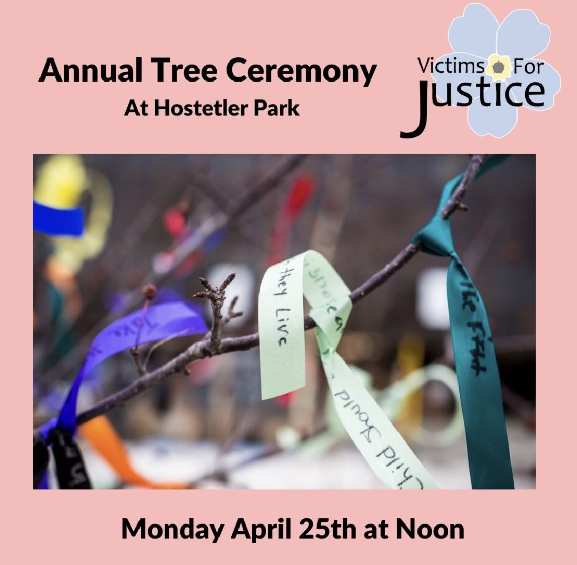 VFJAlaska's tweet photo. Please join VFJ at Hostetler Park Monday April 25th @ Noon. Staff or volunteers can hang a ribbon in honor of your loved one, e-mail info@victimsforjustice.org
or fill out the form https://t.co/90zWtDrS8n #treeceremony #ribbons #honoringvictims #NCVRW #anchorage #ANCgov https://t.co/DfhvfBzTHB