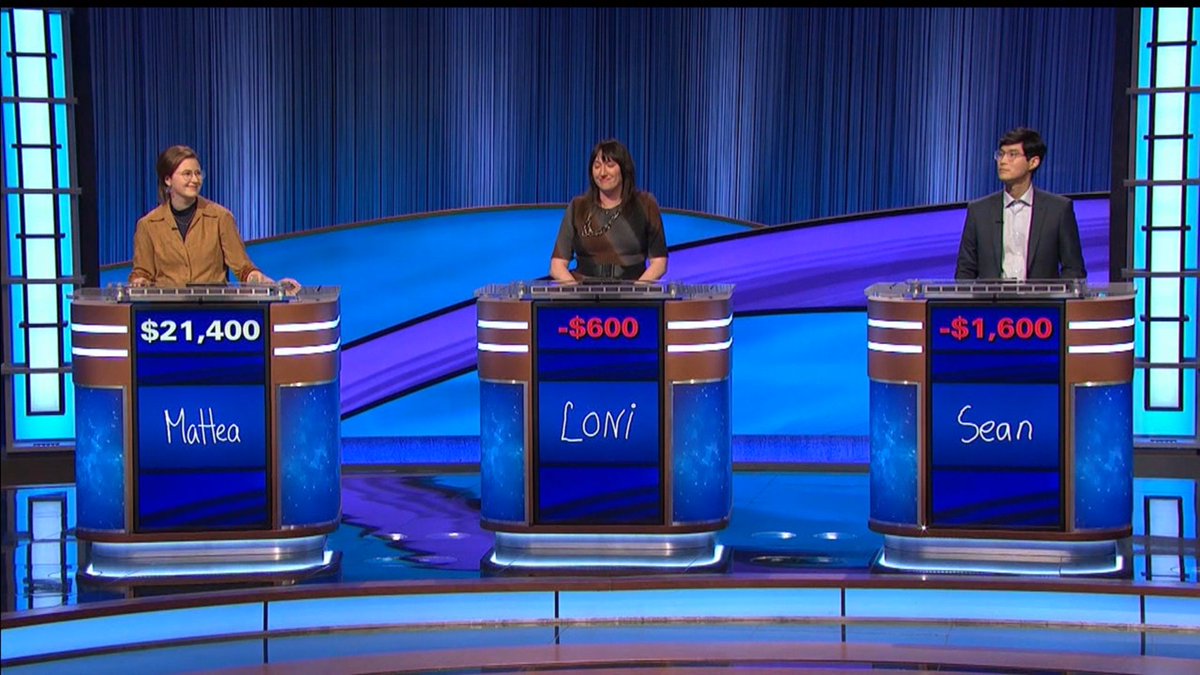 ItsDMan5's tweet photo. My god, I have not witnessed a beat down like this on #Jeopardy in a long time. https://t.co/v7UurMLaRG
