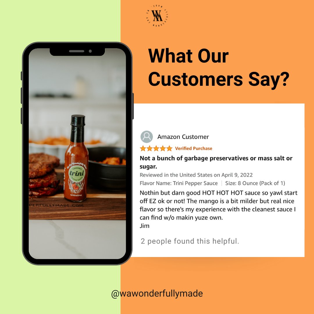 wawmsauce's tweet photo. "Not a bunch of garbage preservatives or mass salt or sugar." Jim is our new best friend because he knows what good sauce taste like 🤣🔥 We LOVE when y'all leave us reviews! 

Click the link in our bio to purchase 🌶
#hotsauce #newjerseyfood #spicyfood #spicy https://t.co/Jrt7jjFeFT