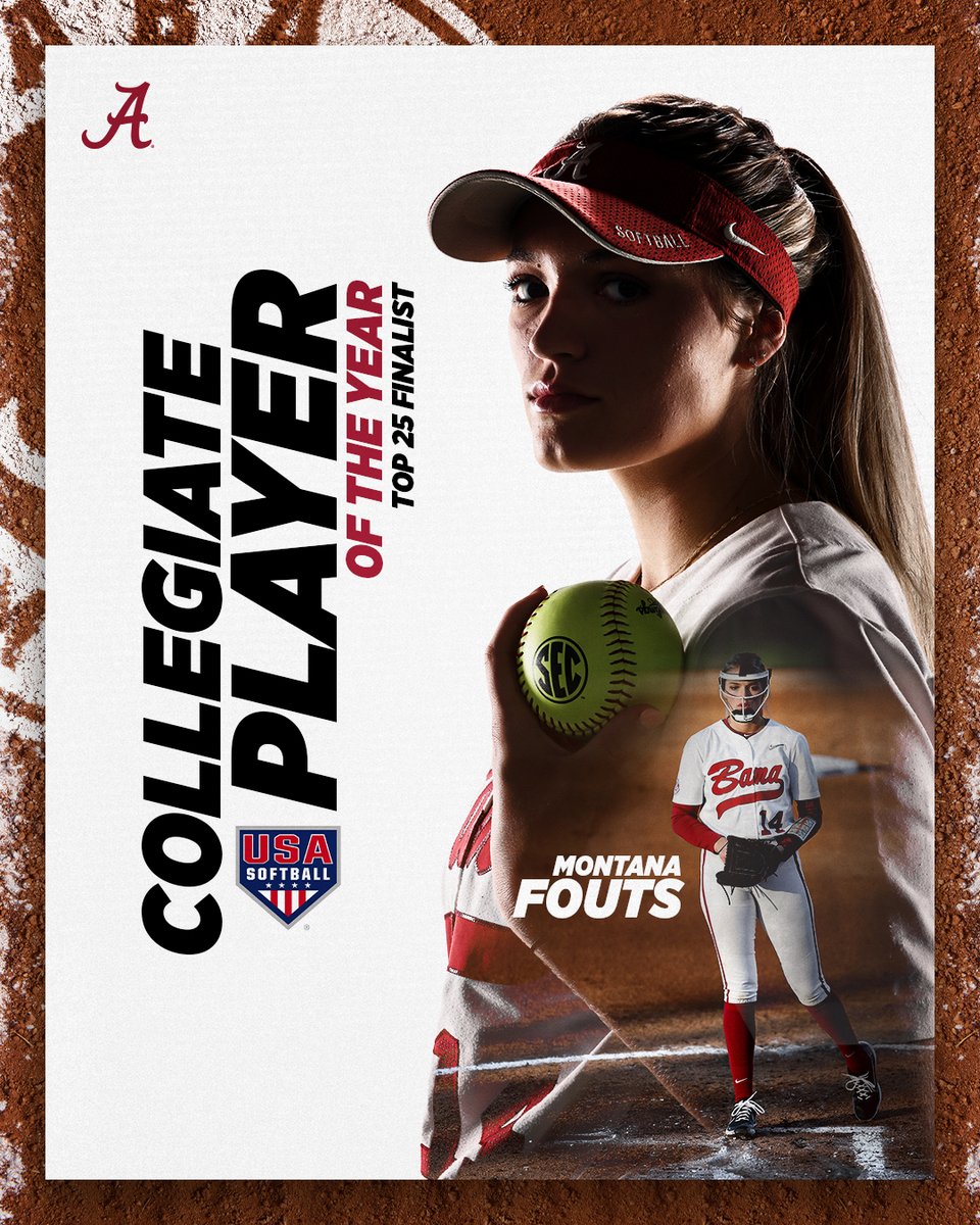 USA Softball Player of the Year Finalist🇺🇸

📰: bit.ly/36vC2sH

#Team26 #RollTide
