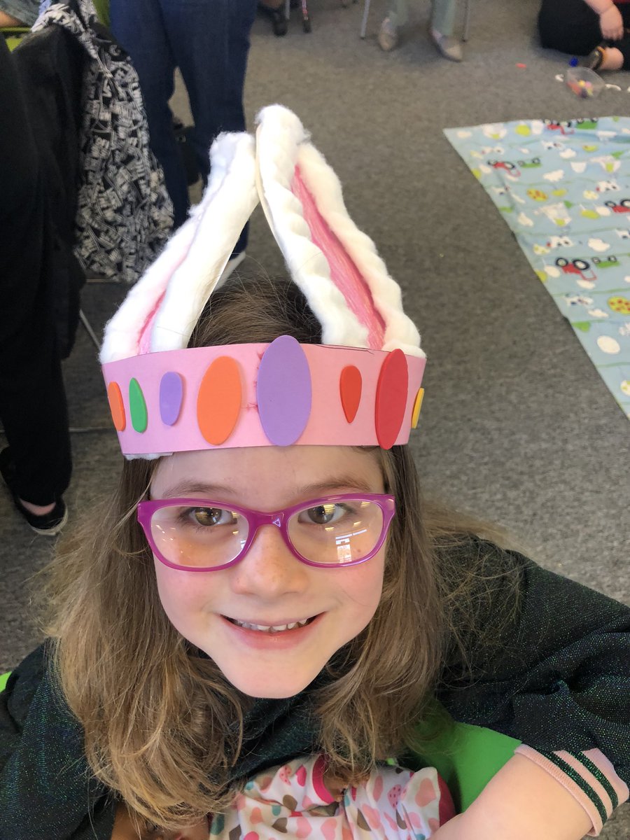 Mrs_Brake's tweet image. Another big thank you to @YstradMynachLib for today’s story and craft session. Little one wore her bunny ears all day! #lovereading #library
