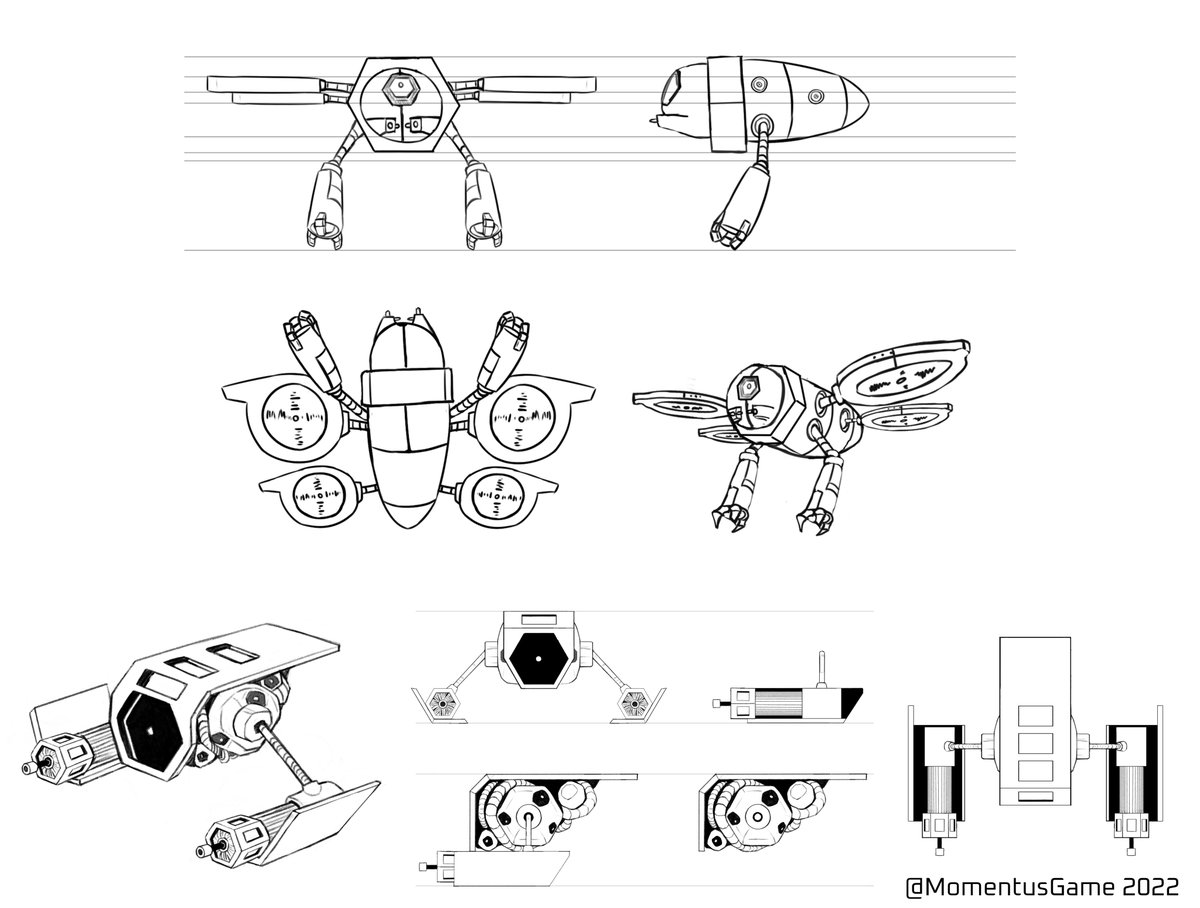 MomentusGame's tweet photo. Early studies of flying enemies for our #indiegame #conceptart https://t.co/UIUvE1lCg8