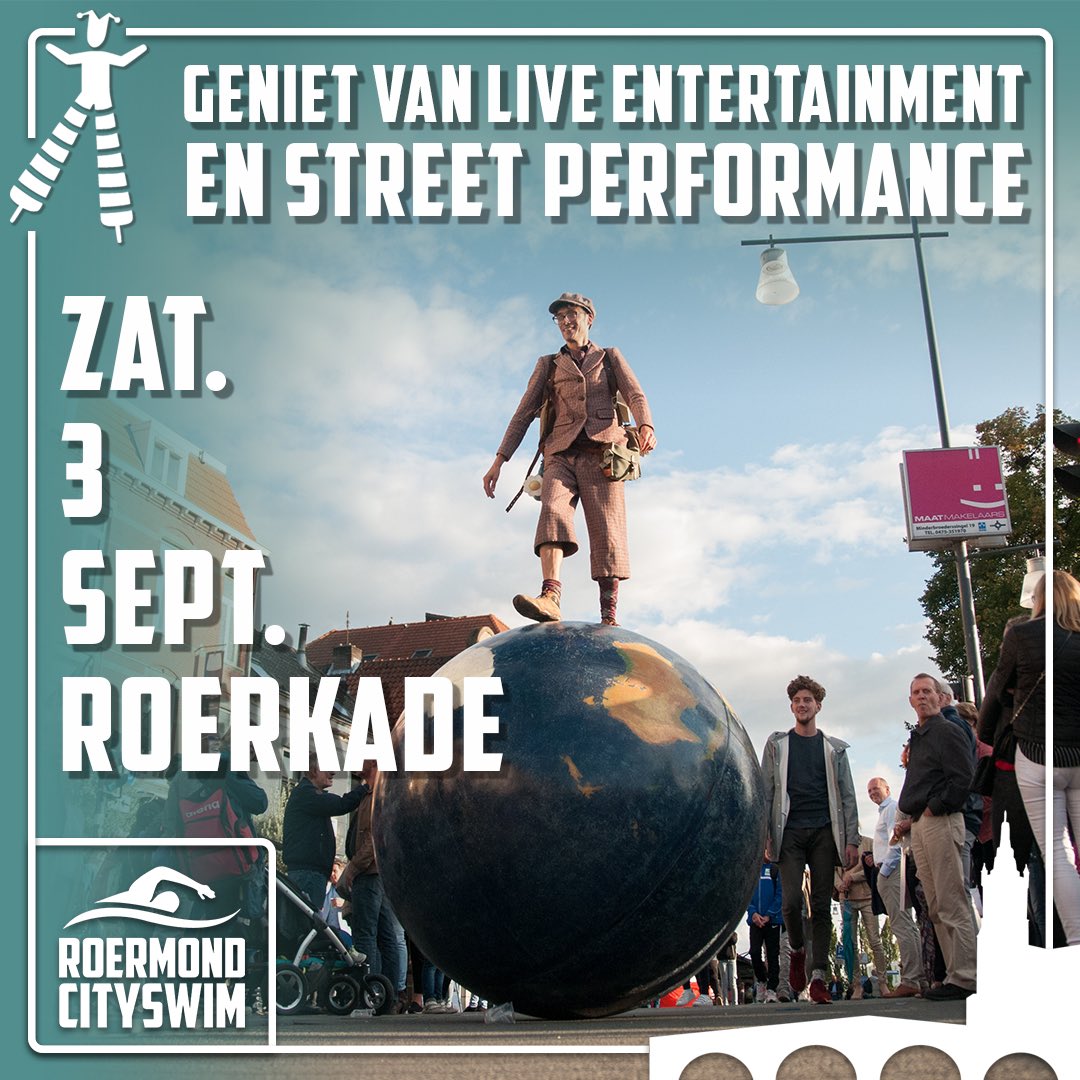 𝗚𝗘𝗡𝗜𝗘𝗧 𝗩𝗔𝗡 𝗟𝗜𝗩𝗘 𝗘𝗡𝗧𝗘𝗥𝗧𝗔𝗜𝗡𝗠𝗘𝗡𝗧 𝗘𝗡 𝗦𝗧𝗥𝗘𝗘𝗧 𝗣𝗘𝗥𝗙𝗢𝗥𝗠𝗔𝗡𝗖𝗘!
Kom jij ook gezellig kijken?
Zaterdag 3 September. Op de Roerkade. Tot dan!
#RCS #RoermondCitySwim #Roermond #Roerkade