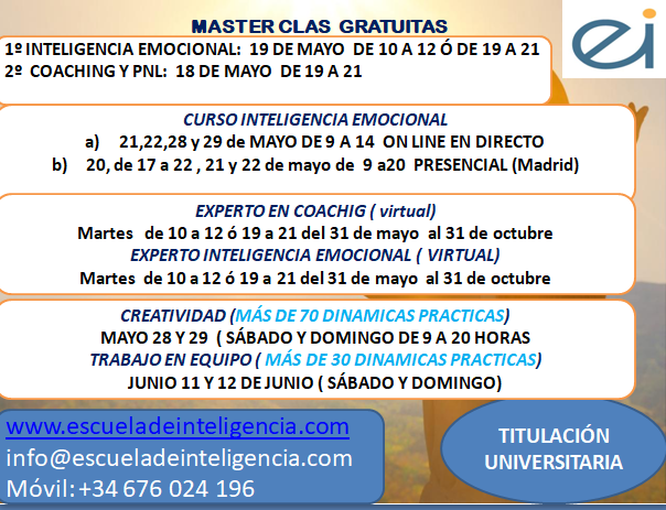 Escuela_IE's tweet photo. MASTER CLASS GRATUITAS Y CURSOS CON TRITULACION UNIVERSITARIA https://t.co/zbzJEUflFM
