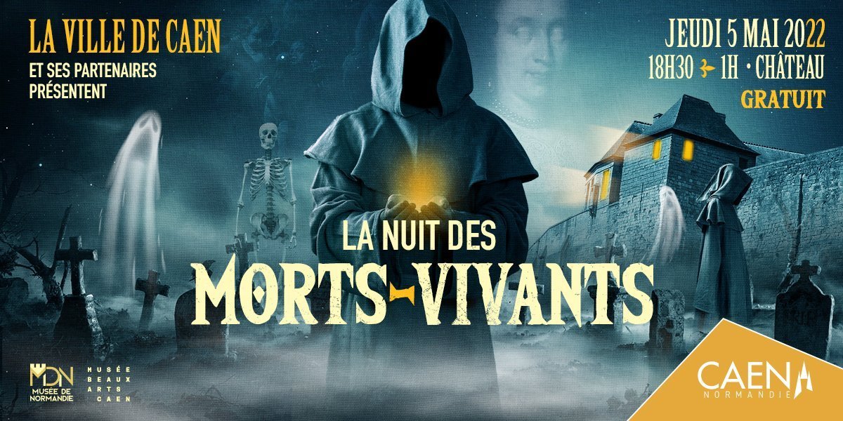#NuitdesMortsVivants 🧙 Venez frissonner ce soir dès 18h30 au château de #Caen. La Ville de Caen, le 
<a href="/MuseeNormandie/">Musée de Normandie</a>, le <a href="/mbacaen/">Musée des Beaux-Arts de Caen</a> et leurs partenaires vous préparent une soirée mortelle pour les adeptes de l’étrange, du mystérieux et du surnaturel...
&gt; caen.fr/evenement/la-n…