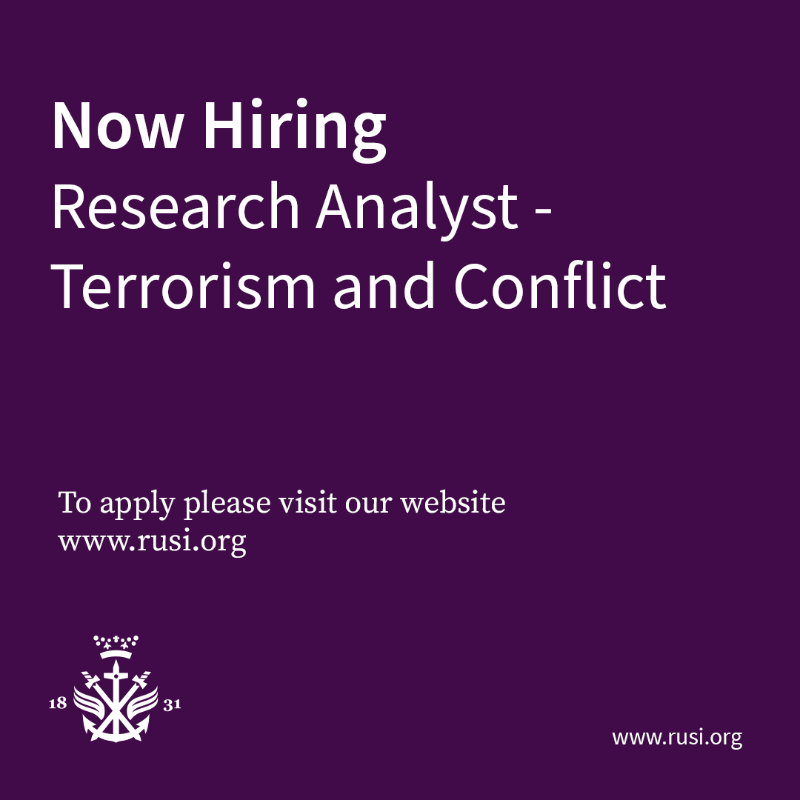 RUSI_org's tweet photo. We have a number of exciting #opportunities available for you to join the world’s oldest and the UK’s leading defence and security think tank.

Visit our website to apply, or share with your networks!