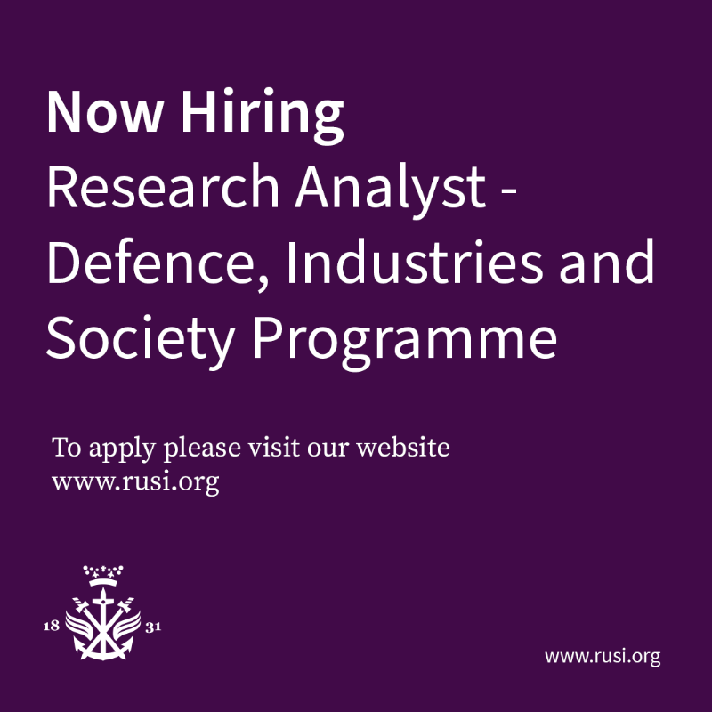 RUSI_org's tweet photo. We have a number of exciting #opportunities available for you to join the world’s oldest and the UK’s leading defence and security think tank.

Visit our website to apply, or share with your networks!