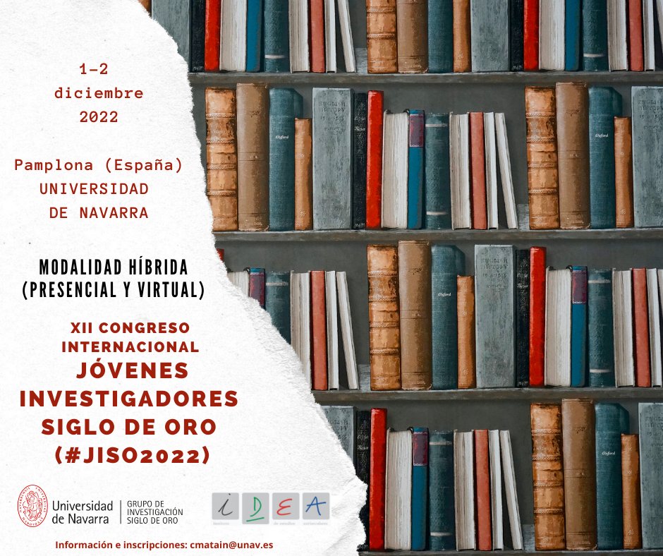cmatain's tweet photo. ¡Ya es oficial!: el congreso #JISO2022 recupera la presencialidad en la #UNAV, pero sin perder la opción virtual. Será los días 1-2 DIC 2022. ¡Os esperamos a todos los #JóvenesInvestigadores del #SiglodeOro, en #Pamplona o a la distancia! #Literatura #Lingüística #Historia #Arte https://t.co/6TcgsJkFA3