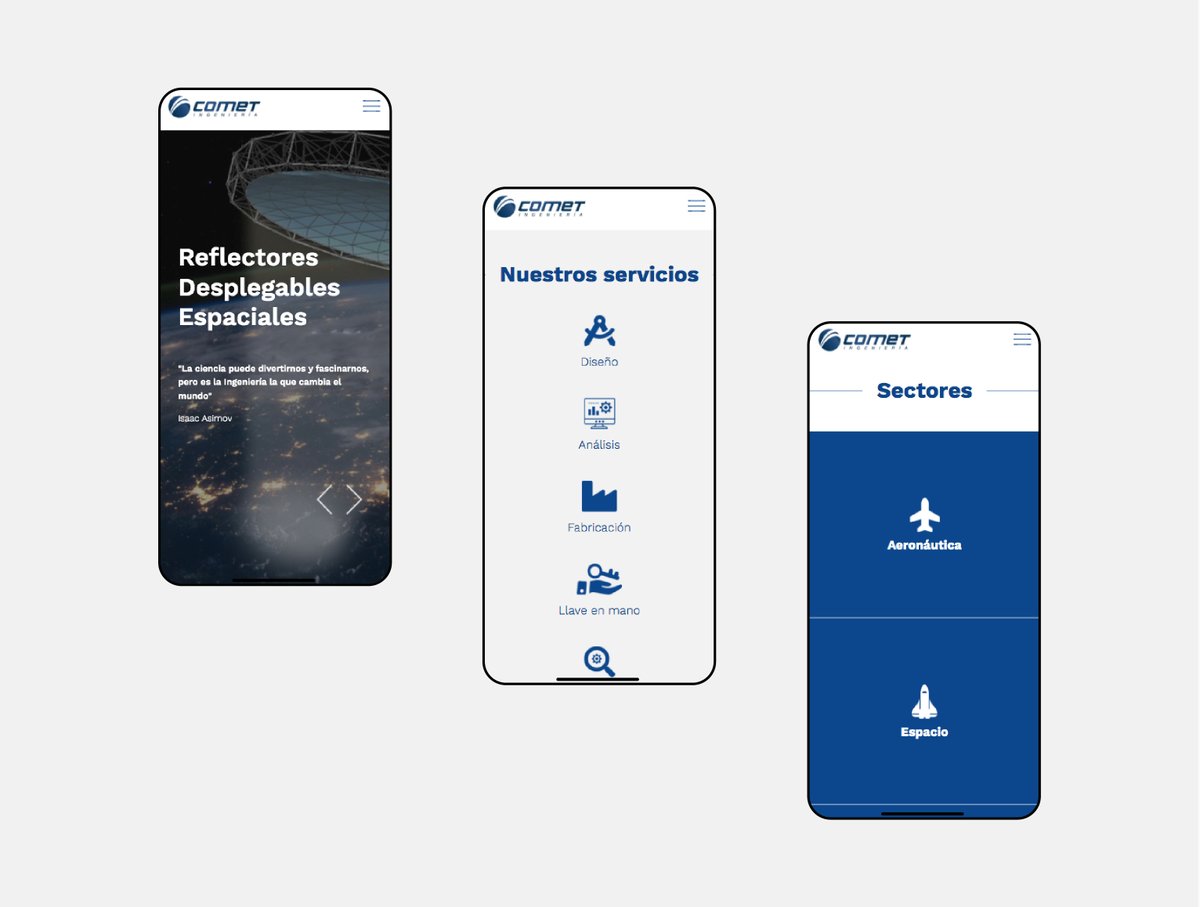 sappsestudio's tweet photo. Proyectos. Diseño UXUI y desarrollo web para la empresa Comet Ingeniería. 

Compañía cuyo principal objetivo consiste en proporcionar servicios de ingeniería mecánica especializada y productos de alto valor añadido para clientes de diversos sectores industriales. 

#Proyectos https://t.co/M5Ti7sgbuw